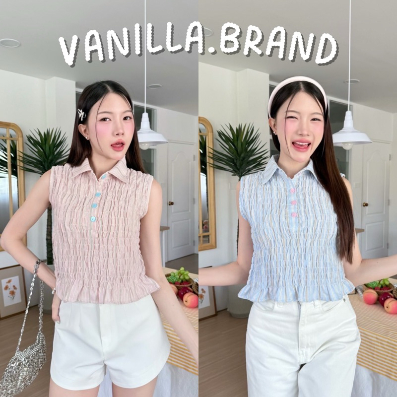 เสื้อคอปก แขนกุด ผ้ายืดช่วงตัว -kn / VB0535
