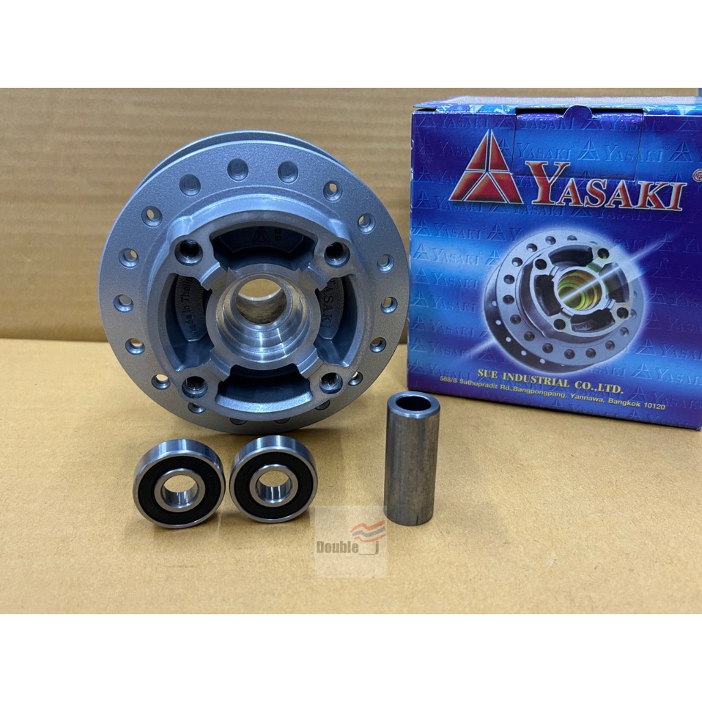 (ชุดใหญ่) Yasaki ดุมหน้าเวฟ ดุมหน้าเดิม + ลูกปืน + บูทกลางดุม สำหรับใส่รถมอเตอร์ไซค์รุ่นเวฟ WAVE  ทุกรุ่น สีบรอนซ์