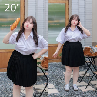 กระโปรงพลีทนักศึกษา สำหรับสาวพลัสไซต์ XL-XXL (28-45“)จีบเล็ก จีบทวิท 🍟ความยาว 18 - 36 นิ้ว