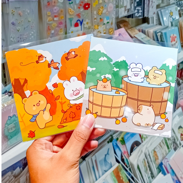 Postcard Japan ลายน้อง Gourmet และน้อง Parfait [Maykids Studio]