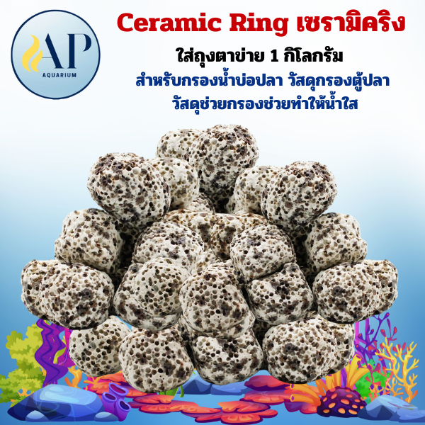 Ceramic Ring เซรามิคริง 1กิโลกรัม ลายไข่นก สำหรับกรองน้ำบ่อปลา วัสดุกรองตู้ปลา วัสดุช่วยกรองช่วยทำให้น้ำใส