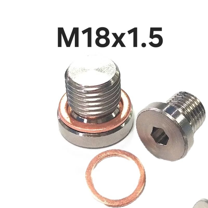 M18x1.5: จุกปิดน็อตเซนเซอร์ออกซิเจน O2 หกเหลี่ยม ■มีแหวนรอง