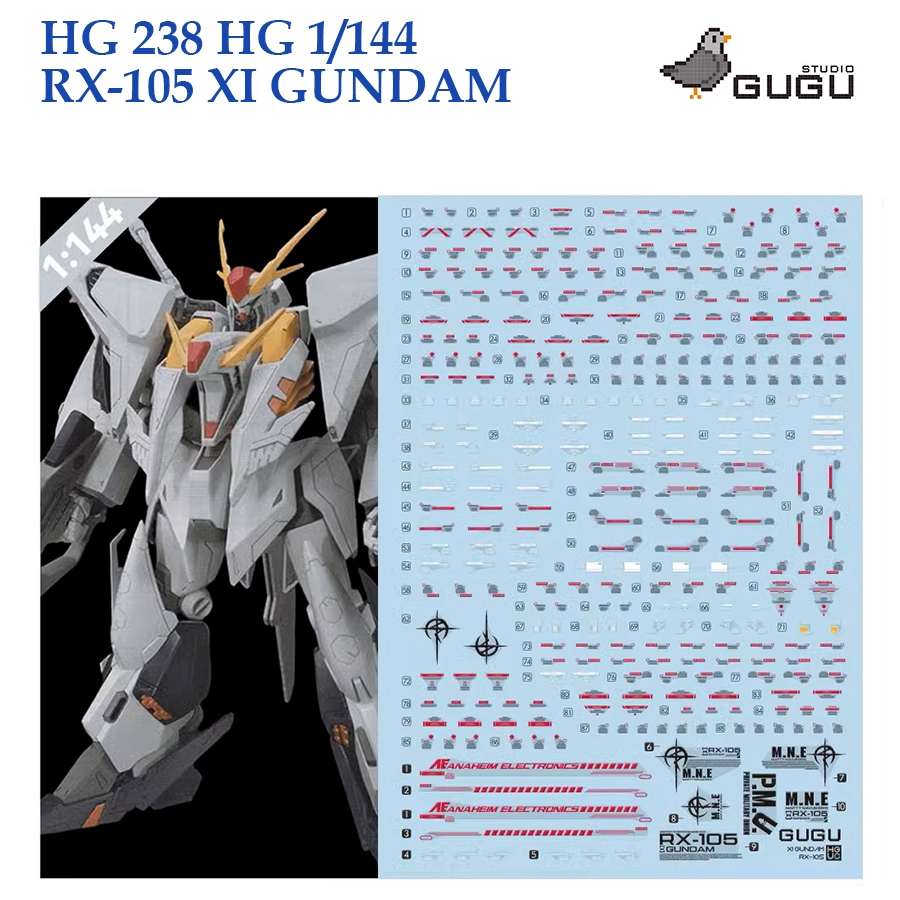 ดีคอลน้ำ [GUGU STUDIO] HG 238 [1] HG 1/144 RX-105 XI GUNDAM WATER SLIDE DECAL HG238