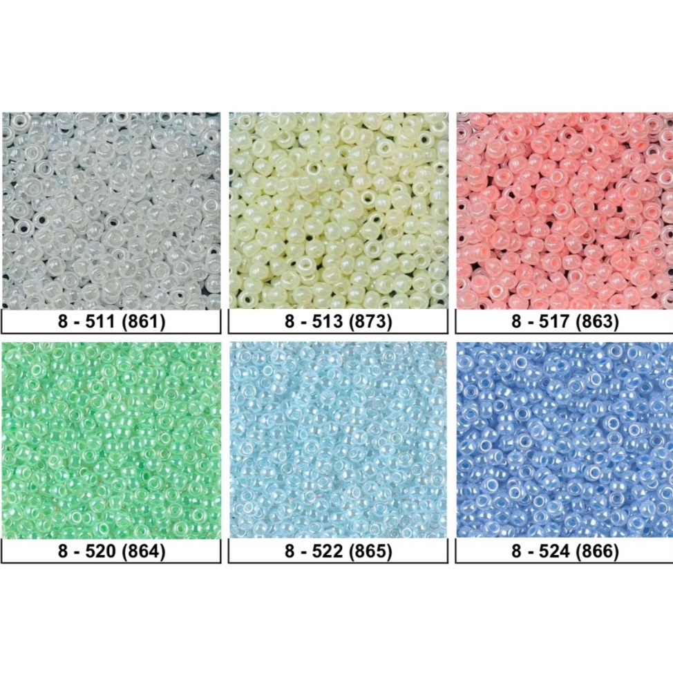 8/0 (3mm) # 511-524 ลูกปัดแก้ว Miyuki เม็ดบีด เม็ดทราย Seed Beads