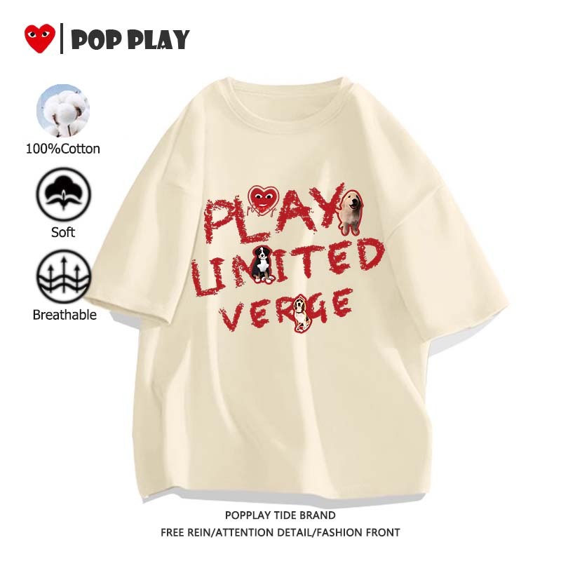 เสื้อ Play หลวมและสะดวกสบาย เสื้อเชิ้ตผู้หญิง ระบายอากาศได้ ลายพิมพ์การ์ตูนน่ารัก oversize (ส่งเร็ว จัดส่งจากไทย)