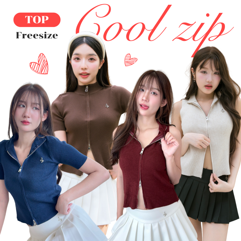 JARINYA เสื้อไหมพรมแต่งซิป ปัก JY