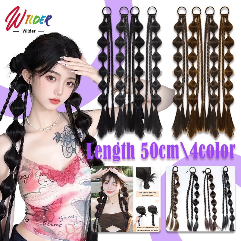 หางม้าเทียม ถักเปียฟองหวาน 1PCS 40cm Hairband  แฟชั ่นอุปกรณ ์เสริมผม