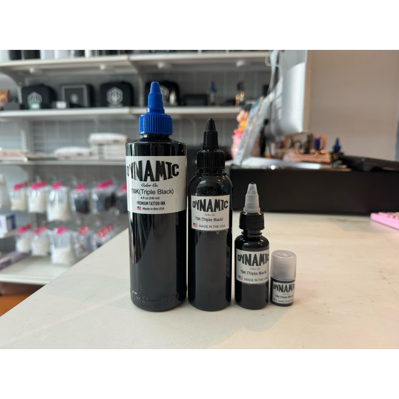 สีสัก DYNAMIC TBK (ขวดแบ่ง) หมึกดำสักร่ายกาย  หมึกแท้100%