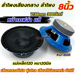 ลำโพงเสียงกลาง ลำโพง 8นิ้ว หน้าเคฟล่าแท้ ดอก 8