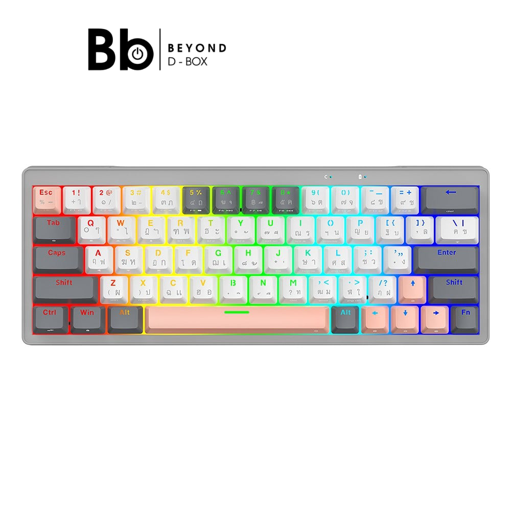 คีย์บอร์ดไร้สาย Fantech Keyboard Mechanical MK912 Gray Wireless Blue Switch by BB Beyond D-Box