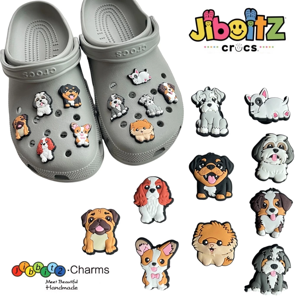 ตัวติดรองเท้า DIY พร้อมส่ง jibbitz crocs ลายน้องหมาแสนน่ารัก จิ๊บบิท PVC มีหลายแบบจ้า