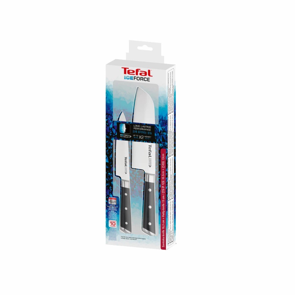 Tefal CW ชุดเซ็ตมีดพลังน้ำแข็ง รุ่น K232S224 ICE FORCE 2 ชิ้น มีดซันโตกุ 16.5 ซม.+ มีดปอก 13 ซม.