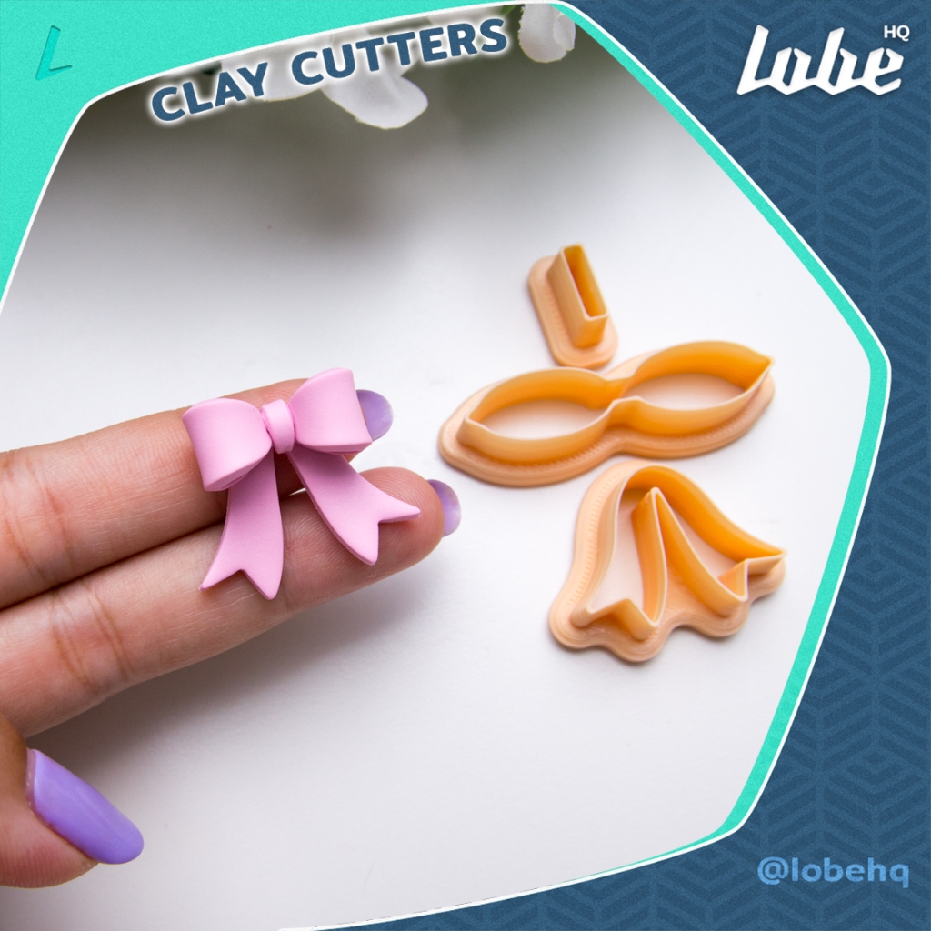 Lobehq Polymer Clay Cutter DIY Bow A 3 Piece/ แม่พิมพ์กดดินโพลิเมอร์รูปทรงโบเซ็ต 3ชิ้น