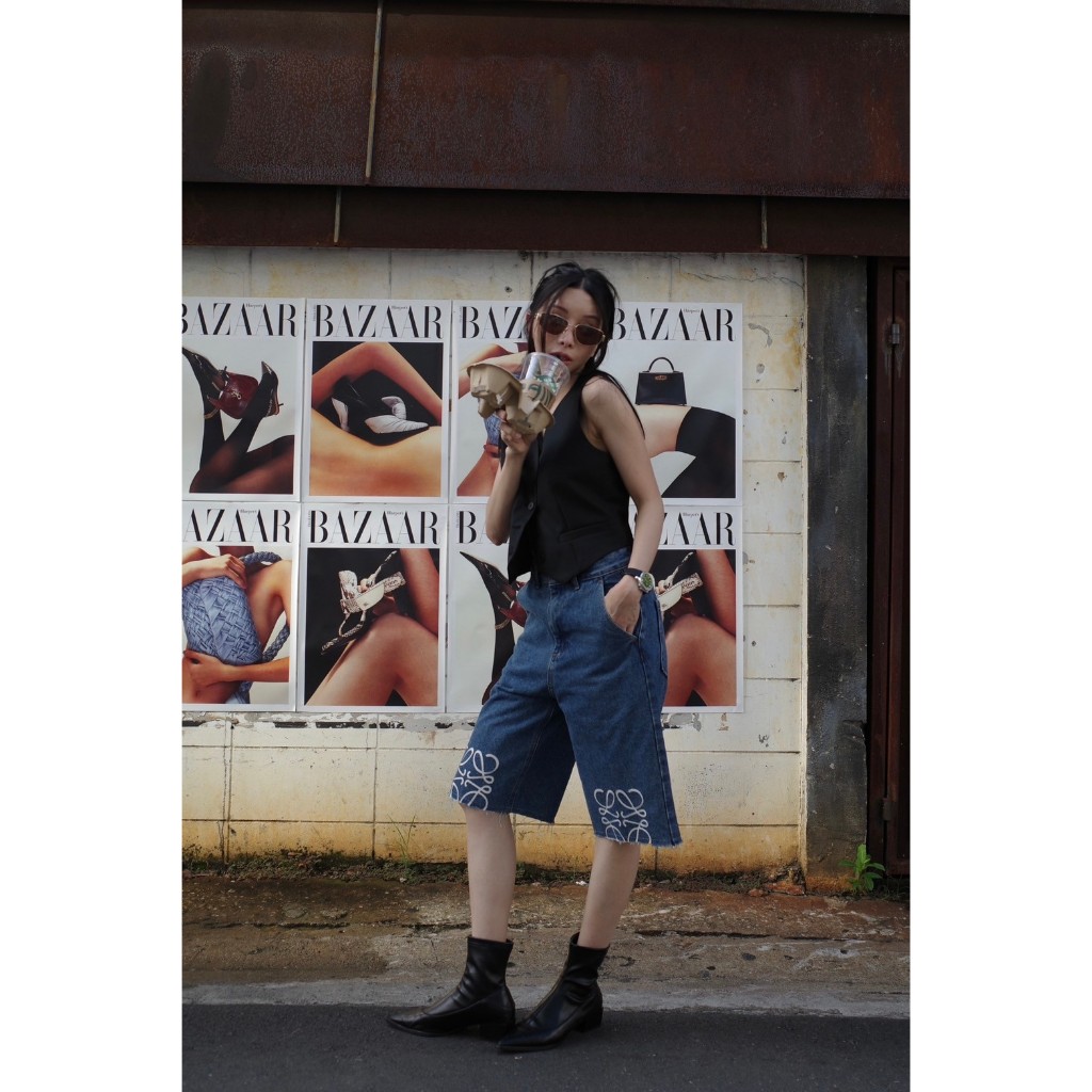 VN3237 >> 🔴 VENUS ANAGRAM DENIM BERMUDA SHORT PANTS 🔴