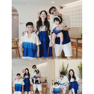 คอลเลคชั่นครอบครัว ผ้าฝ้ายย้อมคราม Outfit family