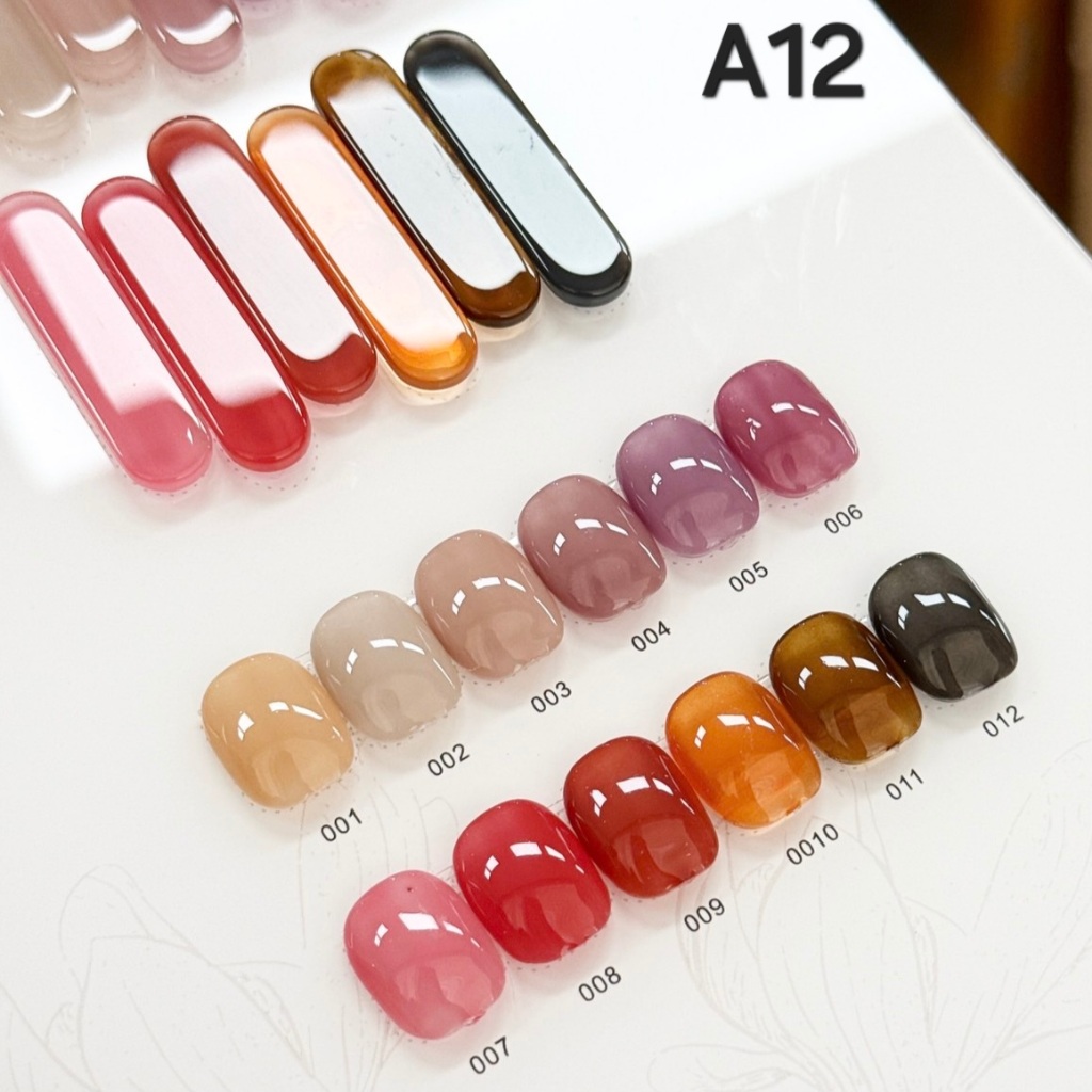 แยกขาย สีเล็บเจล OR•GA•NAIL (เซตA12) 12 สีตัวเลือก หลายโทนสีกึ่งไซรัป Organail พร้อมส่ง