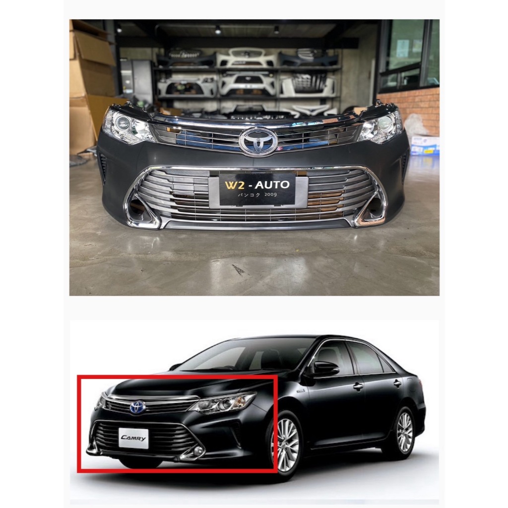 ชุดกันชนหน้าแคมรี่ 2016 Camry Acv50 งานดิบของใหม่พร้อมไฟหน้า OEM