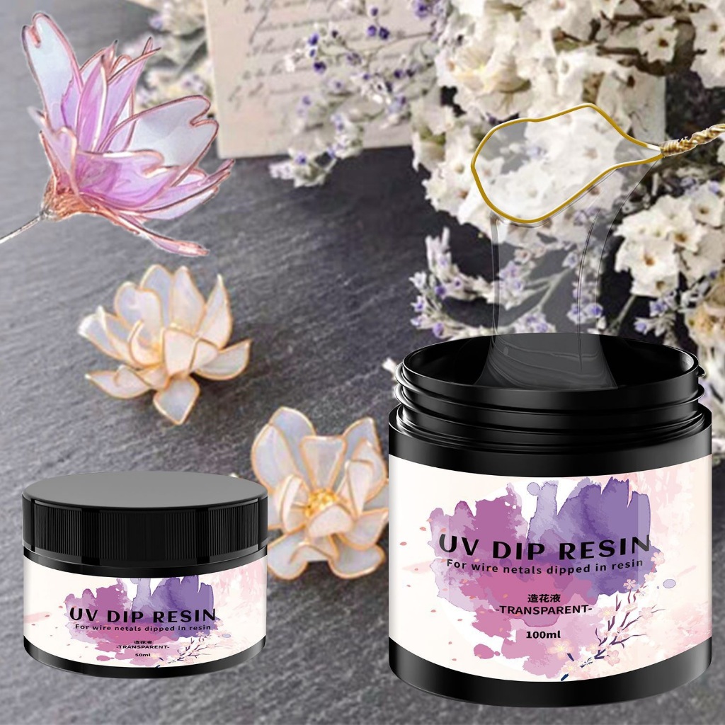 【พร้อมส่ง】🌈 UV Dip Resin ยูวีเรซิ่นแบบจุ่ม กลีบดอกไม้เรซิ่นUV DIP ทํา Liquid