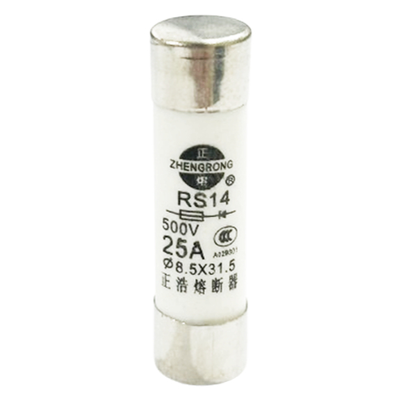 RS14 RT29 1A 2A 3A 4A 5A 6A 8A 10A 16A 20A 25A 32A ฟิวส์กระเบื้อง ( 8.5*31.5 mm / 8.5x31.5 mm )Fast 500V ″ZHENGRONG″ 正熔