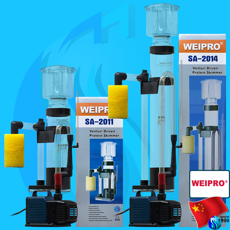 Weipro Protein Skimmer SA-2011 / SA-2014 โปรตีนสคิมเมอร์ สำหรับตู้ขนาด 300 / 600 ลิตร พร้อมปั๊ม เครื่องกรองเมือก
