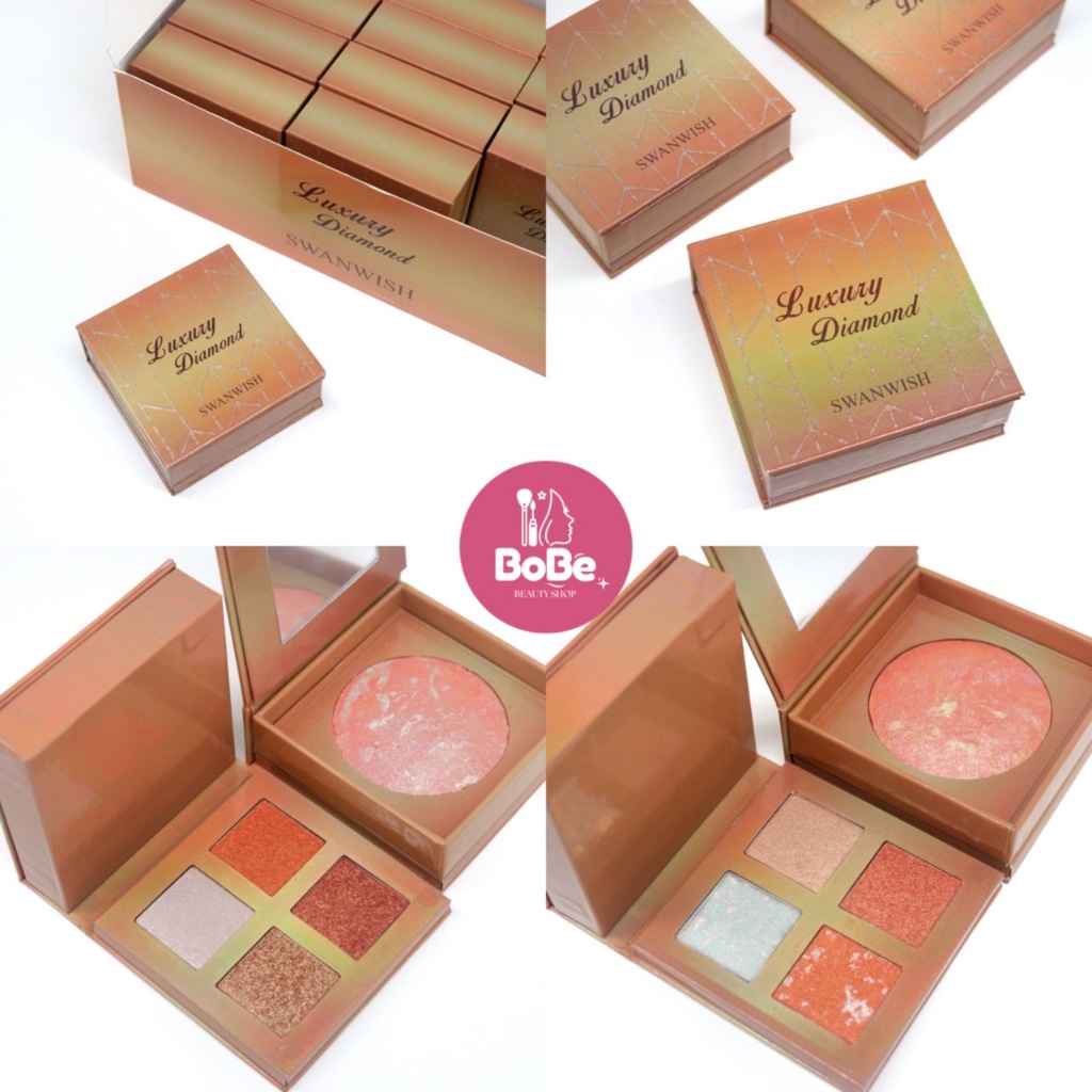 {12เซต} SWANWISH 2IN1 Diamond Makeup Set พาเลทแต่งหน้า เนื้อชิมเมอร์ ใบหน้าดูโดดเด่น no.SW9005