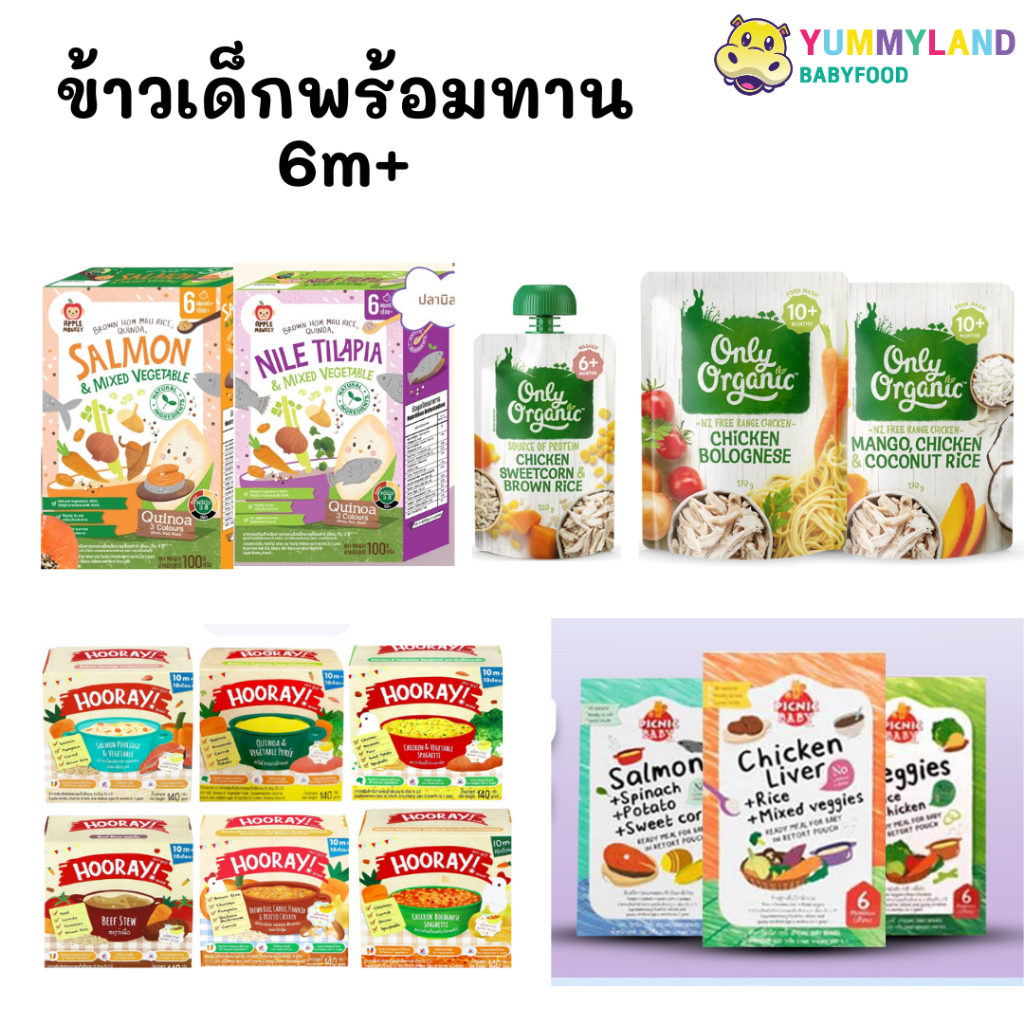 อาหารเด็กพร้อมทาน สำหรับเด็ก 6 เดือนขึ้นไป ข้าวเด็ก Picnic Baby Hooray