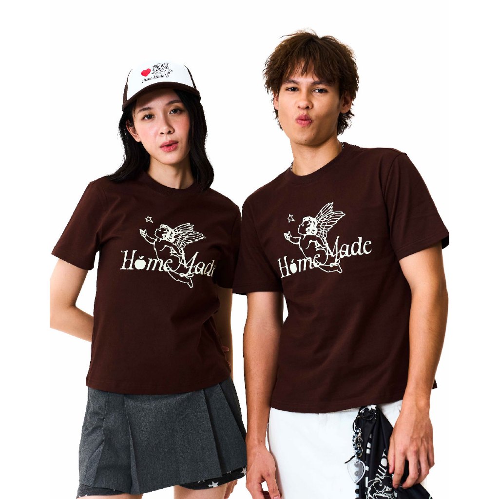BEB CLUB "Homemade" Slim tee เสื้อยืดทรงสลิมสีน้ำตาลเบ็บคลับ