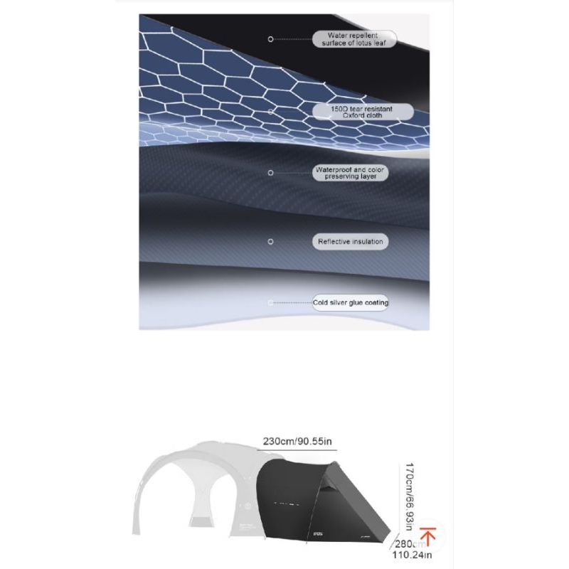 ShineTrip Camping Dome Shelter 150d Oxford Camping Garden Awning Pu3000mm กันน้ำเต็นท์กลางแจ้งที่พัก