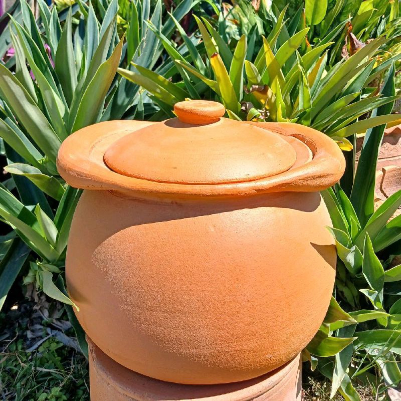 หม้อดินเผามีหูพร้อมฝาปิด  หม้อต้มยา ทำขนม ใส่น้ำยาขนมจีน - รูปที่ 2