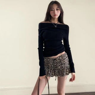 YOYO พร้อมส่ง🐆กระโปรงสั้น ลายเสือดาว มีซั บใน กระโปรงมินิ เอวสูงทรงเอใส่แล้วดูผอมแฟชั่นเซ็กซี่ผู้หญิง มีซับ