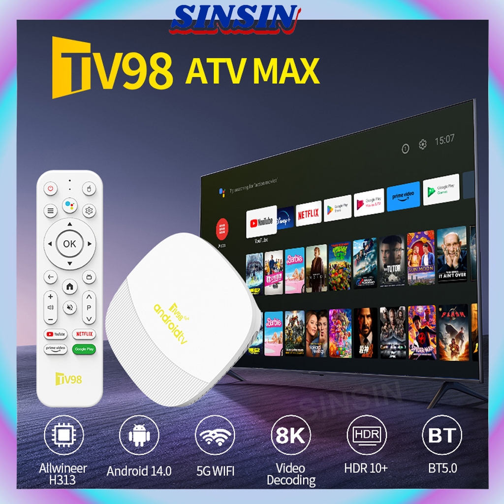 MXQ Pro TV98 ATV Max (16 + 256G) Ultra HD 8K กล่องทีวีสมาร์ท Android รองรับ 2.4G / 5G Dual WiFi Blue