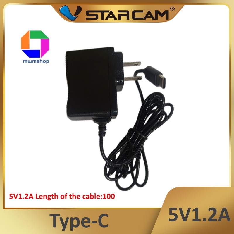 DC อะแดปเตอร์ Adapter 5V 1.2A (แบบ Type-C )  สำหรับ Vstarcam และ IP CAMERA ทั่วไป 。。。