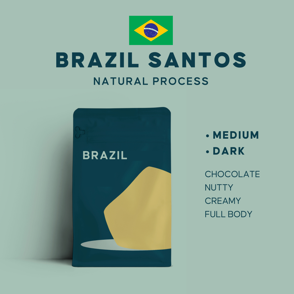 เมล็ดกาแฟ บราซิล มีระดับการคั่วให้เลือก คั่วกลาง และ เข้ม Brazil Coffee Bean