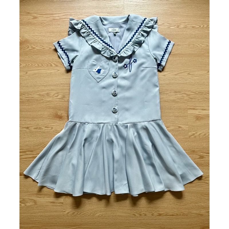 ใช้โค๊ด15-30%ได้นะคะ🐰🌸🌼FAIRY Godmather เดรสงานปักเก๋ๆคอปักทหารเรือปักกระต่ายน่ารักก ทรงสวยยมากๆ Size