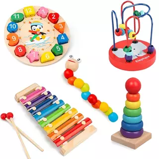 dtxbabyshop รวม ของเล่นไม้ ของเล่นพัฒนาการเด็ก แบบไม้ พัฒนาทักษะเด็กๆ ระนาด บล็อกไม้ จิ๊กซอว์ หนอนไม้ นาฬิกาไม้