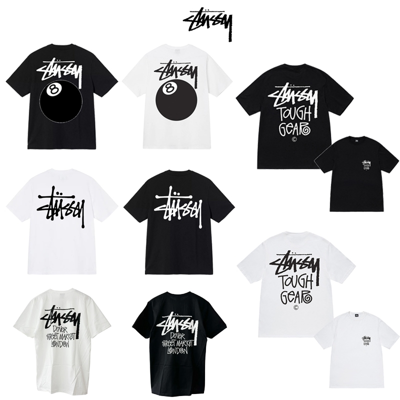 เสื้อยืด Stussy แท้ Basic Logo Tee Black/White(US)จัดส่งจากกรุงเทพ
