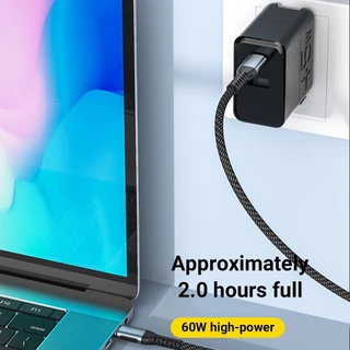 🔥ส่งจากไทย🔥สายชาร์จข้อมูลถักเร็ว 3A PD60W type-c ถึง type-c สองหัวแบบใหม่