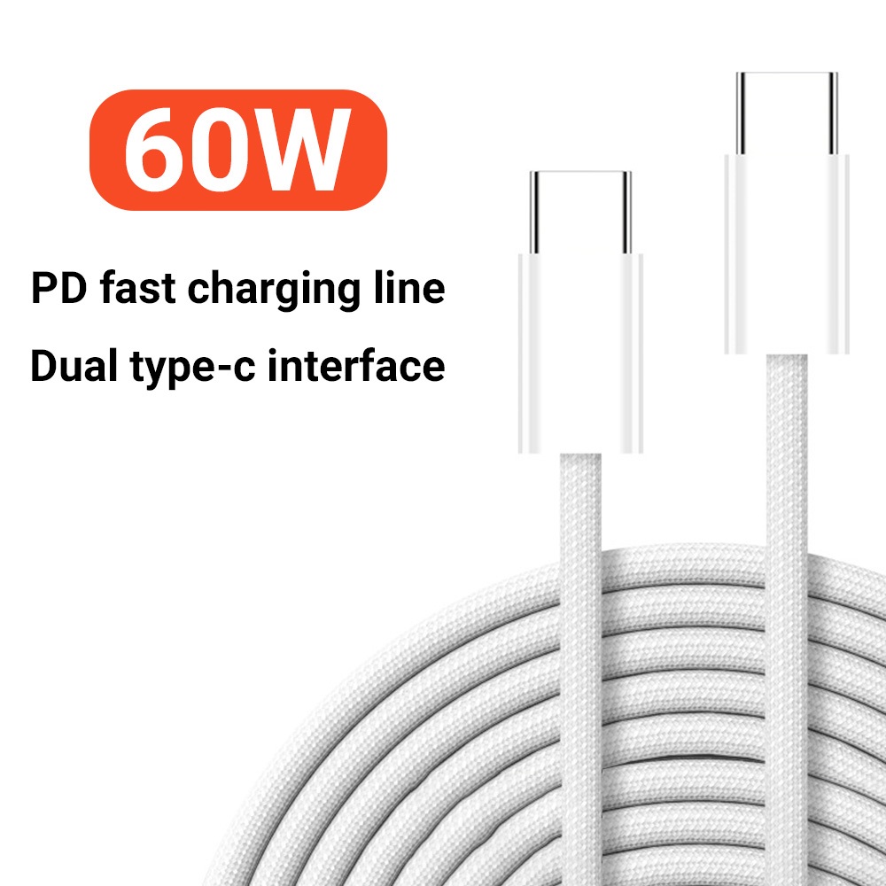 🔥ส่งจากไทย🔥เหมาะสำหรับการชาร์จ Apple 15 สายชาร์จข้อมูล TPE PD แบบสองหัว 60W type-c 3A