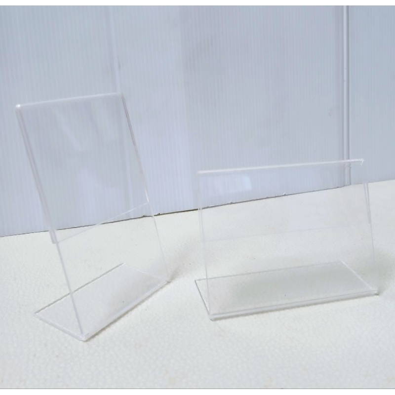 แสตนอะคริลิค ป้ายราคา ทรงแนวตั้ง ขนาด 6 × 10 ซม.  ป้ายสอดกระดาษ ป้ายใส่นามบัตร แสตนป้ายอะคริลิค มีทั้งแนวตั้งและแนวนอน - รูปที่ 2