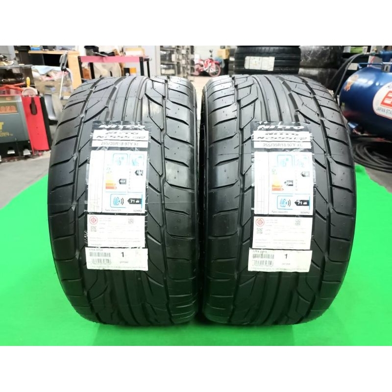 *ราคา 2 เส้น* ยางใหม่ค้างปี 265/35R18 Nitto NT555 G2(Made in Japan)ผลิตปี 2022 ประกันบวม 2 ปี จัดส่ง