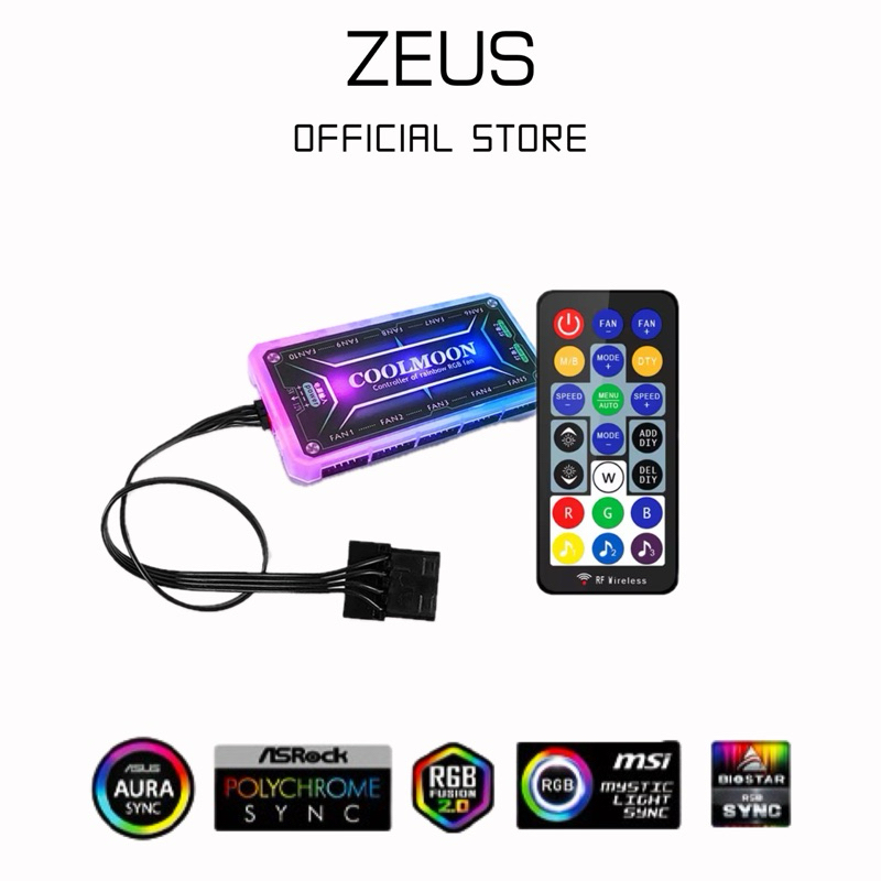 RGB Cooling Fan Controller กล่องควบคุมไฟ RGB พัดลมระบายความร้อน พัดลมเคสคอม ARGB HUB