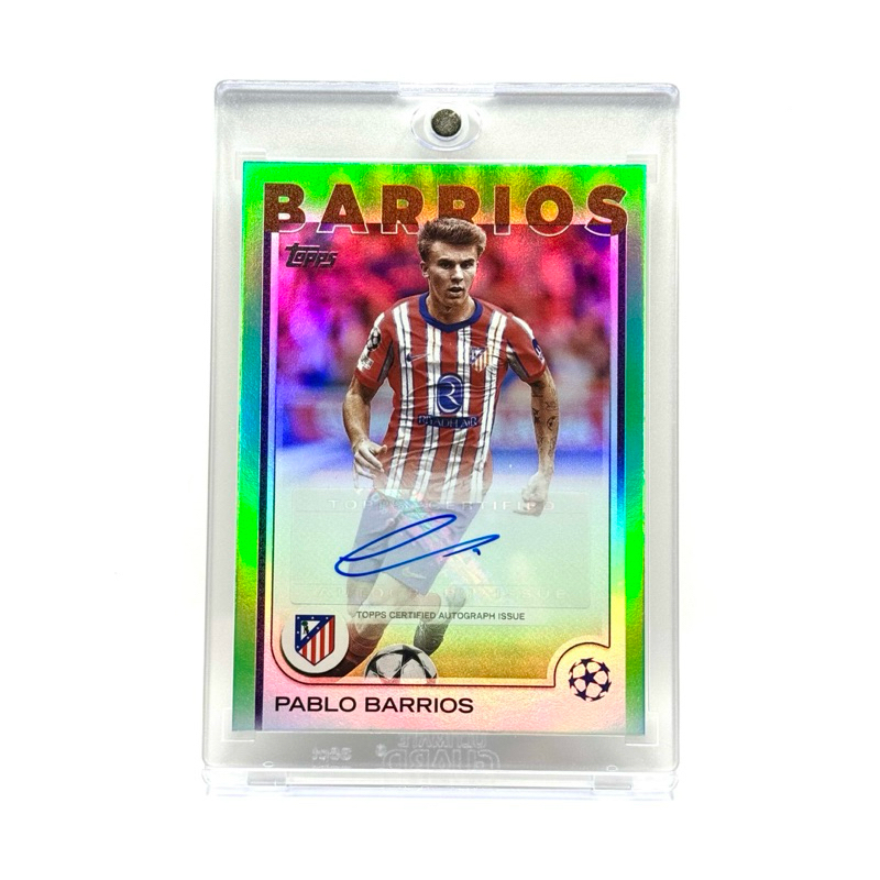 Topps UCC 24/25 Pablo Barrios Atlético de Madrid /99 Base Autograph Green Foilboard