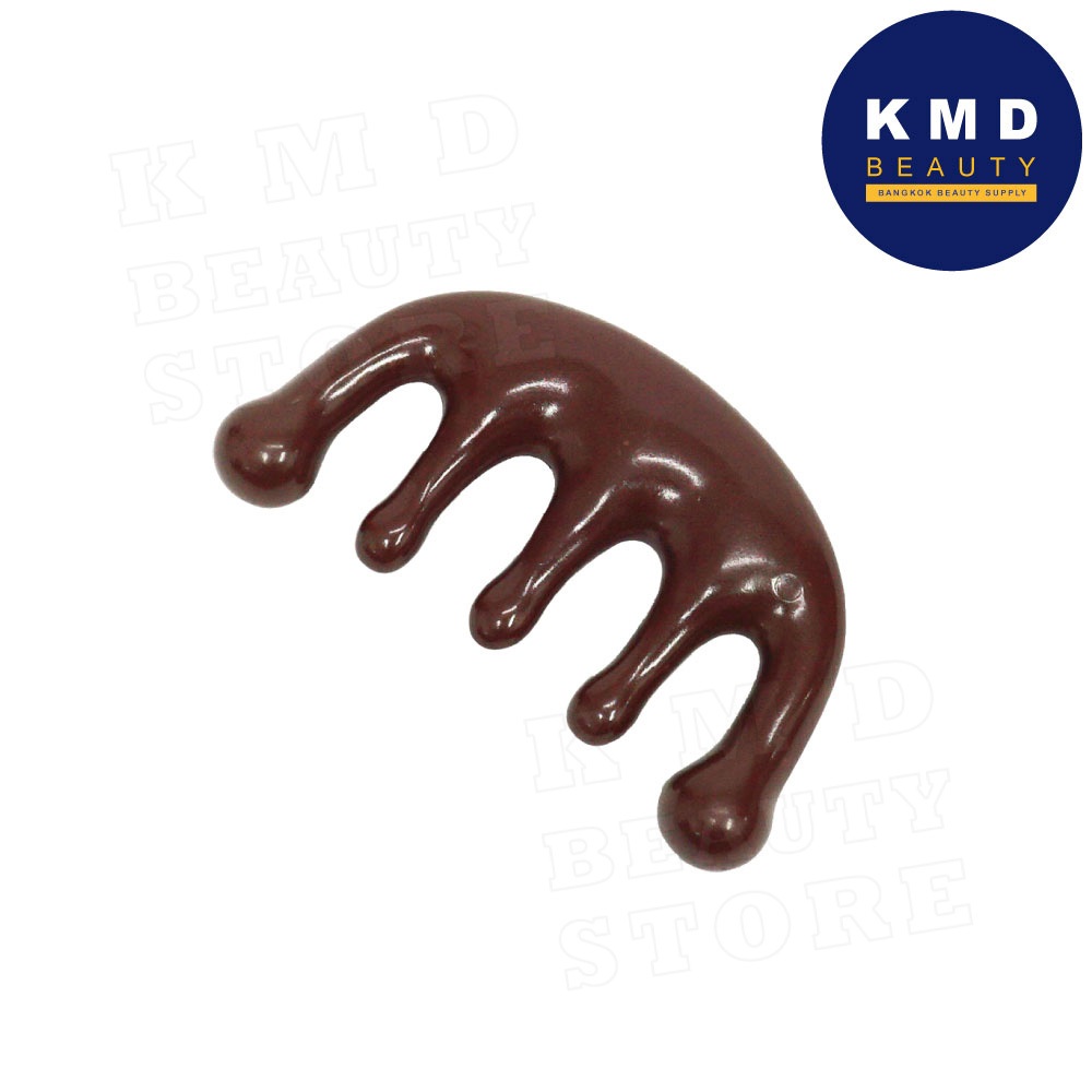 หวีนวดศรีษะ Wooden Scalp Massage Comb สำหรับนวดศีรษะ ทำจากไม้ สีน้ำตาลเข้ม ขนาด 10x5 ซม.