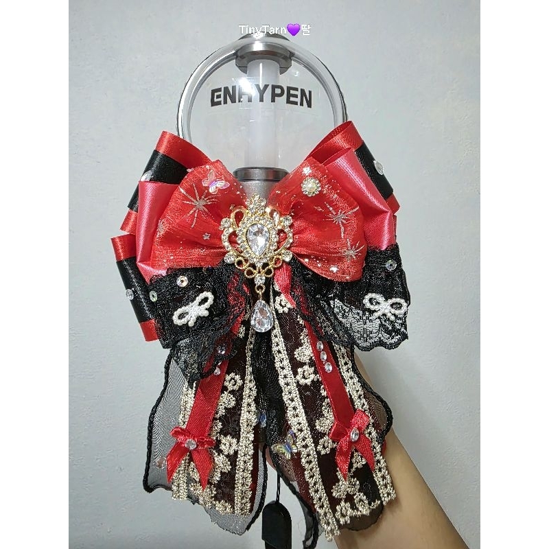 ❤️🖤โบว์ติดแท่งไฟ Plave *จี้คละ* BamBam Hometown StrayKids ⭐️ &TEAM handmade แดงดำ