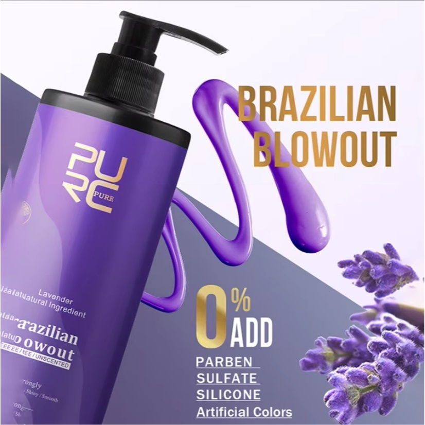 เคราติน PURC Brazillian Blowout กลิ่นวาเลนเดอร์ เนื้อครีมสีม่วง ( PUV-12 )