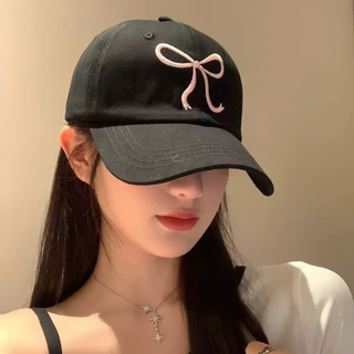 🍓EnJoy🍓พร้อมส่ง (MK-1) หมวกแก็ป "ปีกโบว์" มินิมอล หมวกเบสบอล แฟชั่นเกาหลีcotton cap