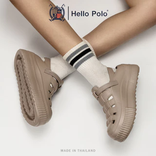 Hello Polo รองเท้าหัวโตผู้หญิง รองเท้าแตะผู้หญิงแฟชั่น พื้นหนานุ่ม แบบรัดส้น ลำลอง กันลื่น วัสดุEVA ส้นหนา 5.5 ซม HP8050