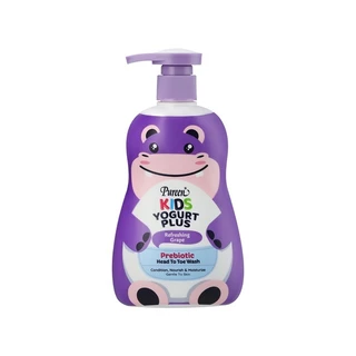 [New] Pureen เพียวรีน คิดส์ โยเกิร์ต พรีไบโอติก เฮดทูโทวอช รีเฟรชชิ่ง เกรป 400 มล. เสริมเกราะป้องกันให้ผิวลูกน้อยแข็งแรง