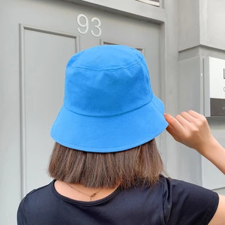 MOJU หมวกบักเก็ต Bucket สีพื้น ใส่ได้ 2 ด้าน หมวกมีเชือกรัดคาง หมวกแฟชั่น