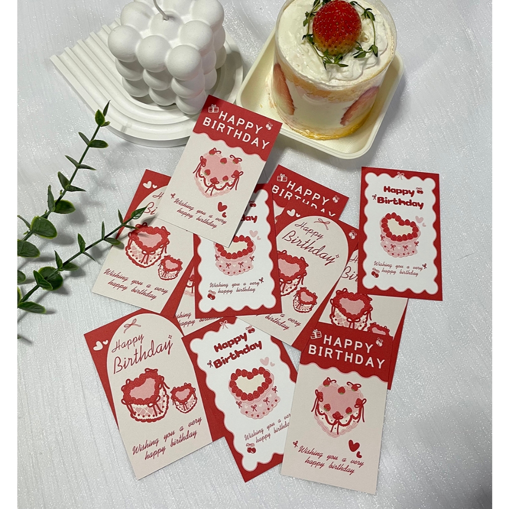 Happy birthday card การ์ดวันเกิด_S7 (แพ็ค 12 ใบ)ขนาด5.5x9cm.